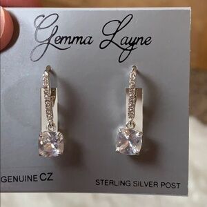 Gemma Layne Genuine Cubic Zirconia top earrings with sterling silver posts